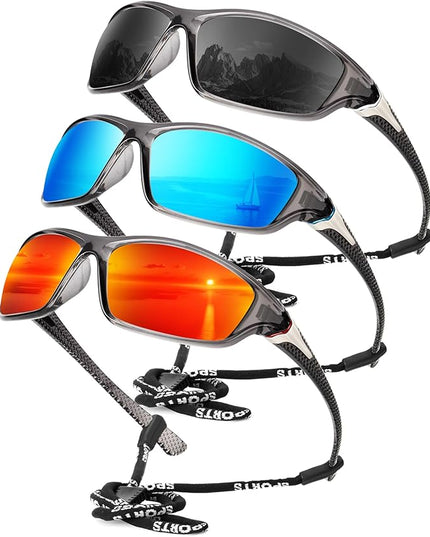 KALIYADI 4 Pack Polarized Sunglasses-Men Sports Sun-glasses: Mens Sunglasses UV Protection for Fishing Driving Cycling