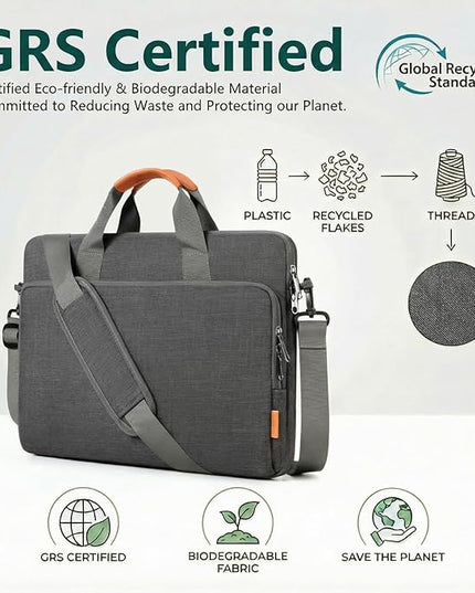 15 15.6 16 inch Laptop Computer PC Shoulder Bag Carrying Case, Water-Repellent Fabric Briefcase, Lightweight Toploader, Business Casual or School