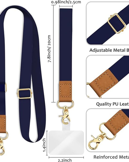 Phone Lanyard Crossbody Strap, Blue Cell Phone Lanyards for Around the Neck Wristlet Shoulder, Wrist Strap for Keys Adjustable Accessories Travel Essentials