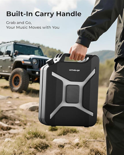 ULTIMEA Go Portable Party Speaker, 300W Wireless PartyBox with Bass Boost, RGB Light, TWS Stereo, Auracast Mode, Mic/Guitar Input, APP Control, Powerful Bluetooth Speaker for Party and Outdoor (Black)
