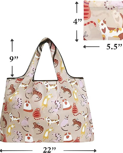 allydrew Large Foldable Tote Nylon Reusable Grocery Bags