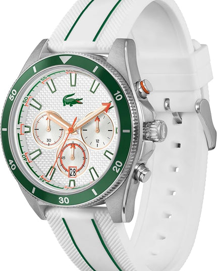 Lacoste Mainsail Men's Chronograph Watch - Stainless Steel - Water Resistant up to 5ATM/50 Meters - Contemporary, Sporty - Premium Fashion Timepiece - Gift for Him - 43mm