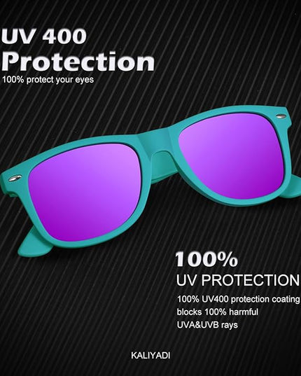 KALIYADI Polarized Sunglasses for Men and Women Matte Finish Sun glasses Color Mirror Lens UV Blocking (3 Pack)