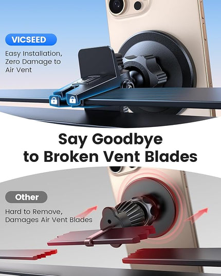 VICSEED for MagSafe Car Mount [Upgraded Strongest Magnet Power] Magnetic Phone Holder for Car Vent 360 Adjustable Magnetic Car Phone Holder Mount for iPhone 17 Pro Max 16 15 14 13 12 Plus Mini