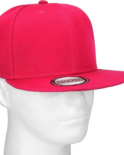 Classic Snapback Hat Cap Hip Hop Style Flat Bill Blank Solid Color Adjustable Size