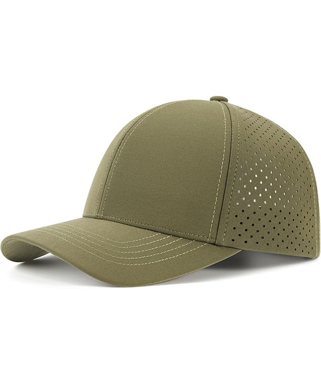 VOBOOM Men Quick Dry Baseball Cap Laser Cut Mesh Ball Curved Brim Snapback Hat