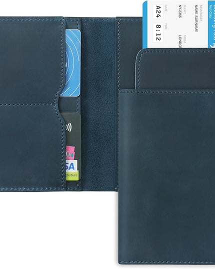 Jack&Chris Leather Passport Holder, Handmade Passport cover, Travel Wallet Cover Case for Men and Women, Leather Travel Documents Organizer Protector, JC107