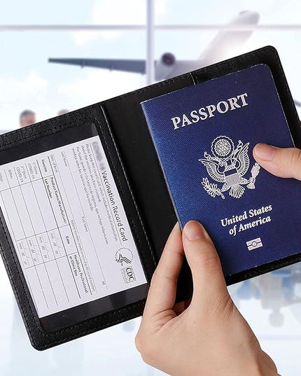 TIGARI Passport Holder for Travel Women Men, Valentines Day Gifts PU Leather Wallet Cover Case Sleeve, Waterproof Protected Document Organizer, Vacation Plane Cruise Travel Essentials