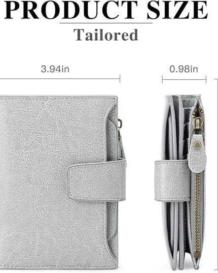 FALAN MULE Small Wallet for Women Leather Bifold Compact RFID Blocking Small Womens Wallet Purse