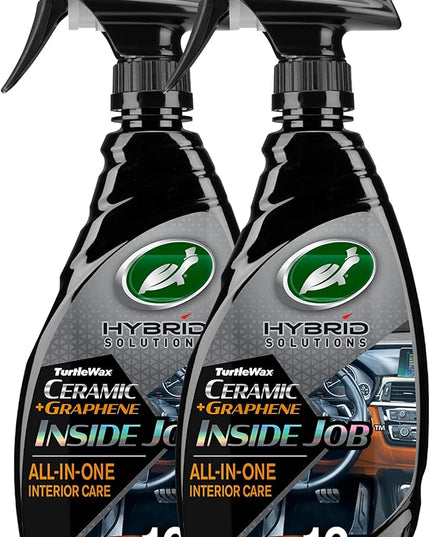 Turtle Wax Hybrid Solutions Inside Job, All Purpose Ceramic Interior Car Cleaner and Protectant, Cleans, Deodorizes and Protects Leather Car Seats, Vinyl, Rubber, and Plastic, 16 fl oz (Pack of 2)
