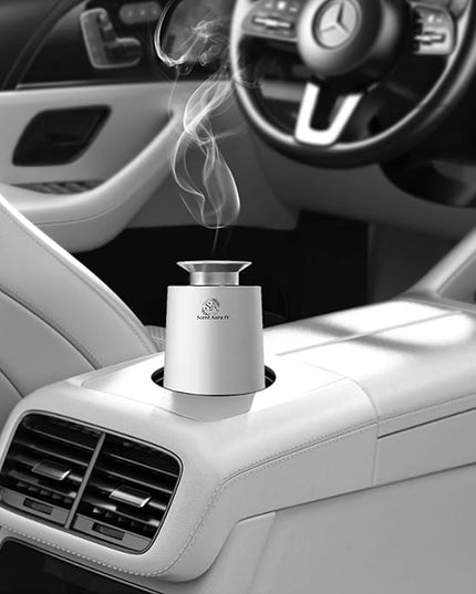 Essential Oil Diffuser with Hotel Inspired Fragrance Oil, Dual-Purpose for Car and Home, Aerospace-Grade Aluminum, Rechargeable Cordless, Bluetooth App Enabled, Quiet Aromatherapy, Auto Mode