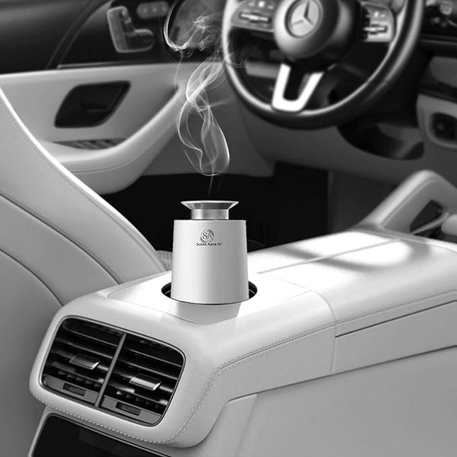 Essential Oil Diffuser with Hotel Inspired Fragrance Oil, Dual-Purpose for Car and Home, Aerospace-Grade Aluminum, Rechargeable Cordless, Bluetooth App Enabled, Quiet Aromatherapy, Auto Mode