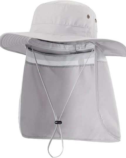 Home Prefer UPF50 Mens Sun Hat with Neck Flap Quick Dry UV Protection Cap Womens Wide Brim Fishing Hat Neck Flap Beach Garden
