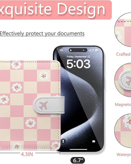 Passport Holder, Travel Wallet Cover with Pen Loop | Cute RFID Blocking Leather Case with Magnetic Closure for Travel Essentials-Sweet