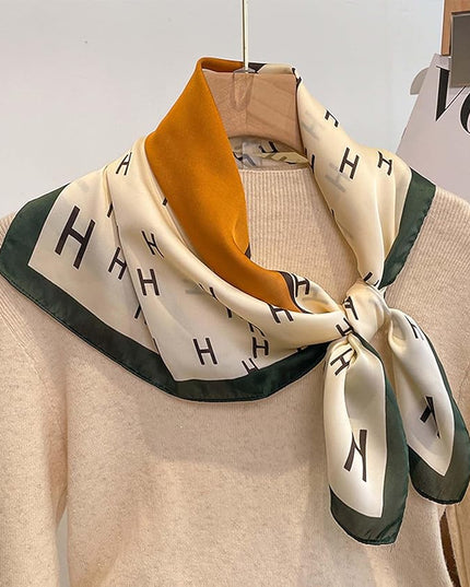 kcctoo 27.5" Mulberry Silk Feeling Head Scarf Women's Fashion Square Neck Satin Scarfs for Bag Hair Scarves Gift
