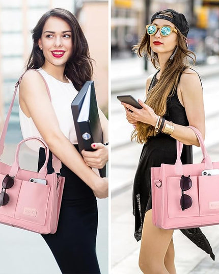 Mossio Large Canvas Tote Bag for Women with Pockets - Laptop Crossbody Work Tote Bag Everyday Bag Shoulder Purse Handbag