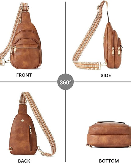 BOSTANTEN Small Sling Bag for Women Leather Crossbody Bags Fanny Pack Chest Bag for Travel
