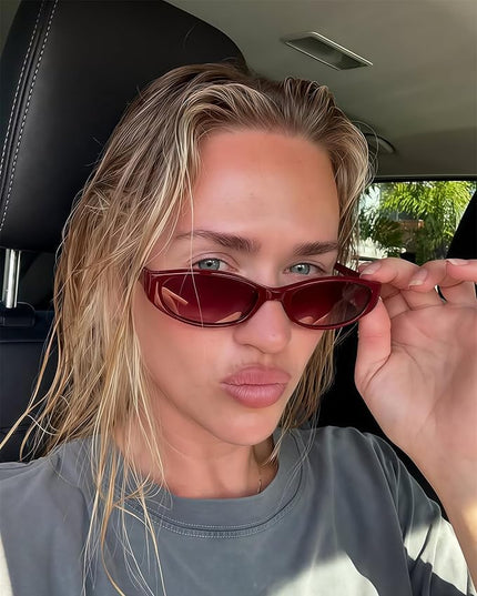 Retro Oval Sunglasses for Women 2026 90s Small Chic Cat Eye Sun Glasses Sunnies Lightweight Shades