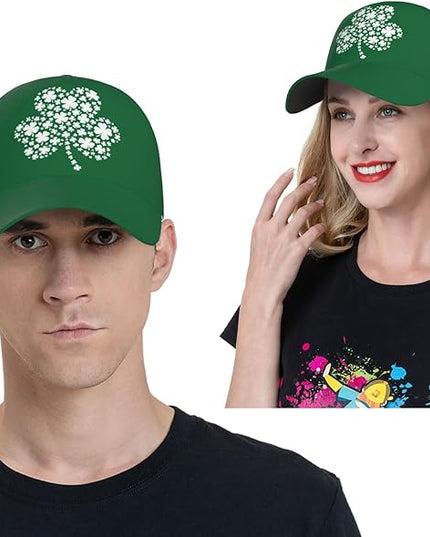 St. Patrick's Day Baseball Cap, Irish Green Clover Trucker Hat for Men Women, Fashion Adjustable Sun Visor Dad Hat