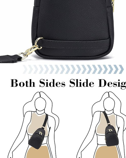 Anti Theft Crossbody Bags for Women Leather Sling Bag Cross Body Travel Purse Chest Bags Fanny Pack Gift Teen Girl