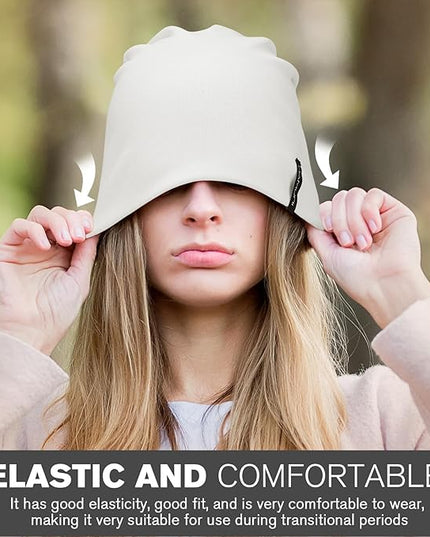Slouchy Beanie for Women Men Soft Cotton Chemo Hats Double-Layer Warm Beanie Cap for Daily Wear & Transitional Seasons