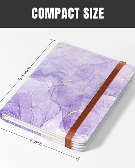 Rimilak Passport Holder, RFID Blocking Passport Cover Wallet Travel Essentials, Leather Travel Air Ticket Documents Organizer Protector for Women and Men, Purple Marble
