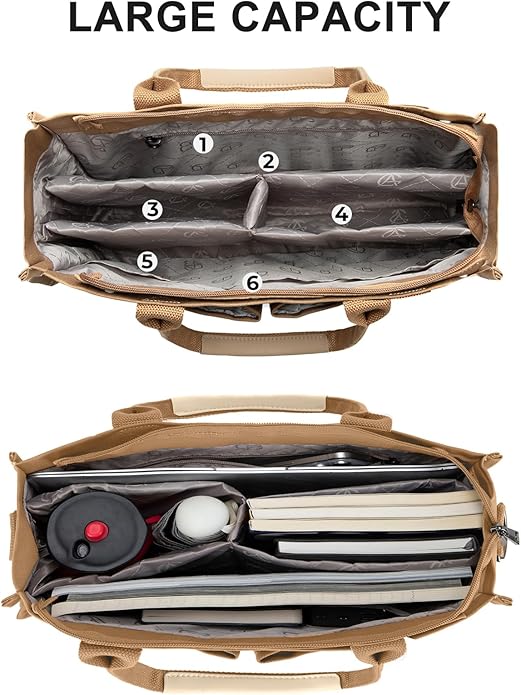 Canvas Tote Bag for Women Crossbody Work Purse with Pockets Top Handle Handbag Satchel Bags for Travel Nurse Teacher