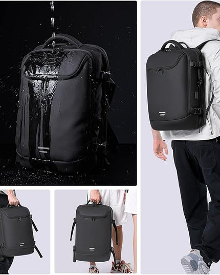 Travel Carry on Backpack 50L Expandable Flight Approved Backpacks 17.3 inch Laptop and USB Charging Port bags Water Resistant Business Back Pack for Women & Men