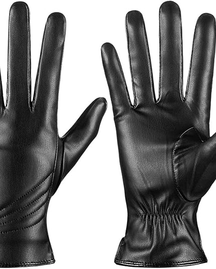 Winter Leather Gloves for Women, Warm Touchscreen Driving Texting Cashmere Lined Gloves…