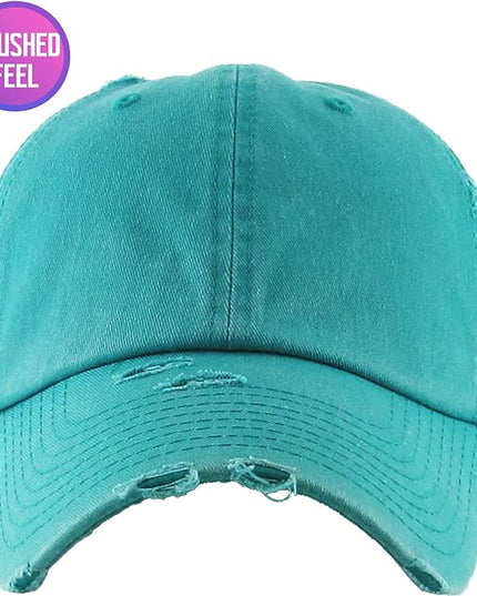 KBETHOS Vintage Washed Distressed Cotton Dad Hat Baseball Cap Adjustable Polo Trucker Unisex Style Headwear