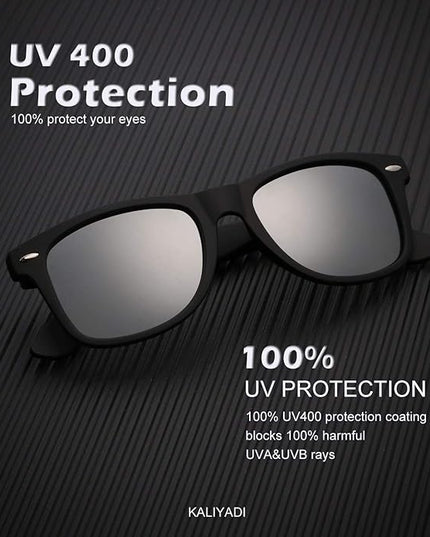 KALIYADI Polarized Sunglasses for Men and Women Matte Finish Sun glasses Color Mirror Lens UV Blocking (3 Pack)