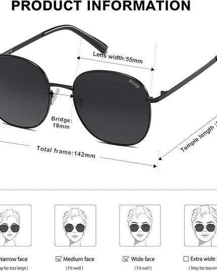 SOJOS Classic Trendy Square Sunglasses for Women Men Cute Big Frame Gold Shades SJ1137