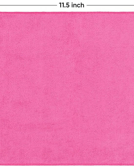 HOMEXCEL Microfiber Cleaning Cloth 20 Pack 11.5 x 11.5 Inch Microfiber Towels for Cars Ultra Absorbent Cleaning Rags Lint Free Cleaning Towels for Household Kitchen, Window Car Pink