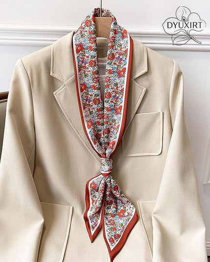 Head Scarf Purse Handle Neck Satin Hair Scarfs For Bag Lightweight Silky Long Thin Women's Fashion Scarves 59 * 5.9”