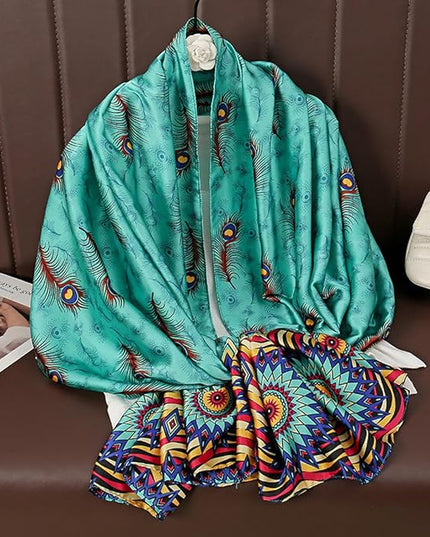 Fashion Scarves Scarf 100% Silk Feeling Scarf Silk Like Scarves Long Lightweight Sunscreen Shawls for Women