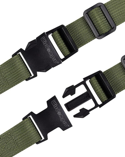 Wisdompro Luggage Strap, 2 Pack Heavy Duty Utility Straps with Quick Release Buckle, Adjustable Nylon Strap for Backpacking, Sleeping Bag Compression, Camping, Hiking - 48 inch, Army Green