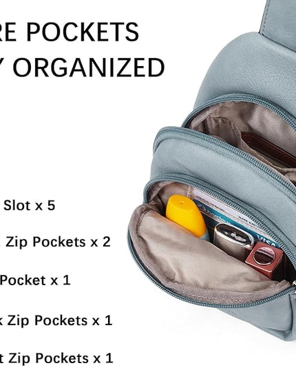 BOSTANTEN Small Sling Bag for Women Leather Crossbody Bags Fanny Pack Chest Bag for Travel