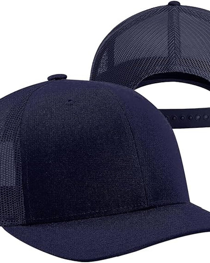 TZ Promise Men Women Plain Cotton Trucker Cap with Breathable Mesh Back, Snapback Baseball Hats
