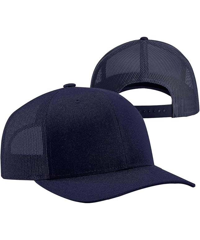 TZ Promise Men Women Plain Cotton Trucker Cap with Breathable Mesh Back, Snapback Baseball Hats