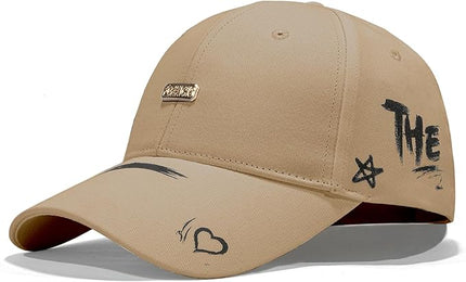 Trendy Unisex Graffiti Baseball Cap, Adjustable Cotton Baseball Cap for Men & Women, Athletic Streetwear Hat