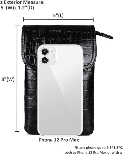 befen Genuine Leather Small Crossbody Bags for Women Cell Phone Bag Cross Body Purses,Silver Zipper