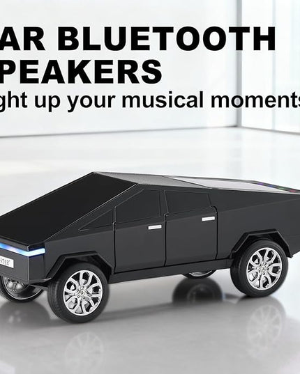 Futuristic Pickup Truck Bluetooth Speaker with LED Display Screen – TWS Stereo, FM Radio, USB/TF Playback, LED Headlights, Built-in Mic, Gift for Truck Fans, Auto Style Lovers&Tech Collectors (Black)