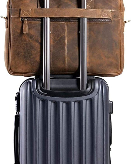 Leather briefcase 18 Inch Laptop Messenger Bags for Men and Women Best Office briefcase Satchel Bag
