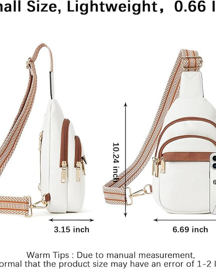 BOSTANTEN Small Sling Bag for Women Leather Crossbody Bags Fanny Pack Chest Bag for Travel