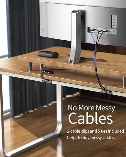 Delamu 62.8in Under Desk Cable Management, Safe Tidy Cable Management Under Desks for Home Office, 4 Pack Cord Organizer for Desk, Wire Organizer Kit, Beige