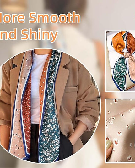 Dailyacc Hair Scarf for Women Fashion Silky Satin Headscarf Wrap Breathable Lightweight Neck Scarves For Handbag