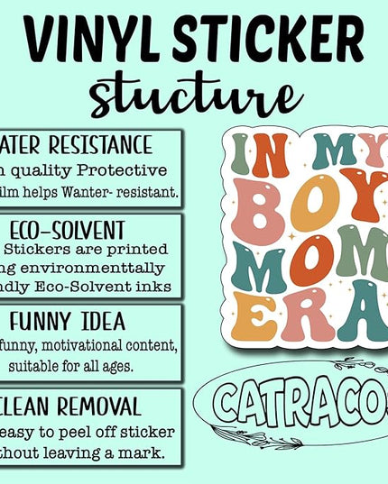 (3Pcs) in My Boy Mom Era Sticker, Sticker Gifts Mom Decorate Books, Laptops, Water Bottles Kindles Stickers, Phones Tumbler Waterproof Vinyl 3" Inch