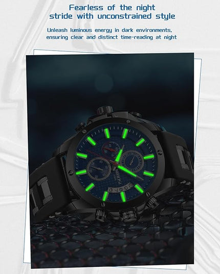 NIBOSI Watches for Men Waterproof Chronograph Mens Watches Analog Quartz Big Face Classic Stylish Fashion Casual Designer Luminous Waterproof Business Work Wrist Watch Elegant Gift for Men