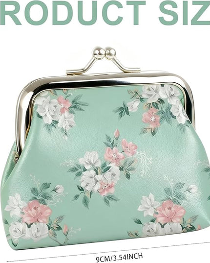Coin Purse for Women Kiss Lock Mini Change Purse Small Coin Pouch Small Coin Purse Cute Coin Bag Coin Purses Change Pouch For Men and Women Green