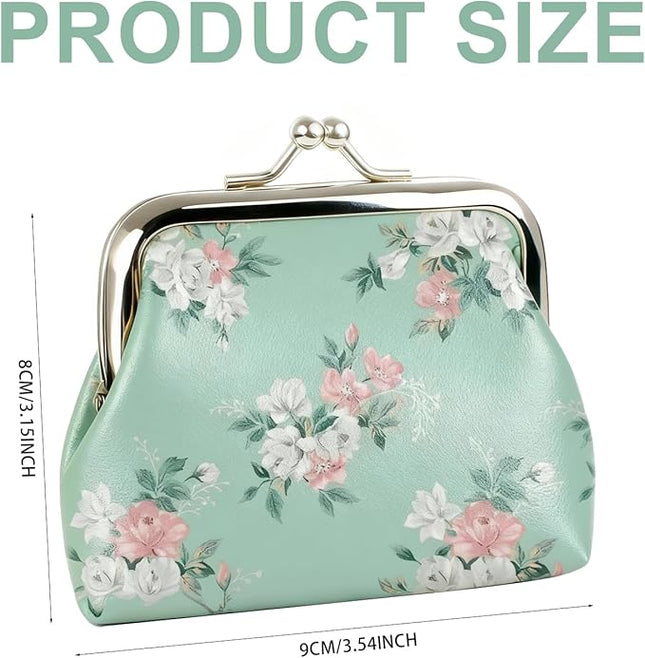 Coin Purse for Women Kiss Lock Mini Change Purse Small Coin Pouch Small Coin Purse Cute Coin Bag Coin Purses Change Pouch For Men and Women Green